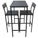 thumbnail of Set Table de bar et 2 tabourets modèle LIGNANO coloeur NOIR, pour l'intérieur ou l'extérieur sous pergola, par Yelloo
