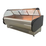 thumbnail of Gasfrit – Vitrine charcuterie coloris acier – 2000 × 1050 × 1200 mm – Réfrigération ventilée – Verre courbé