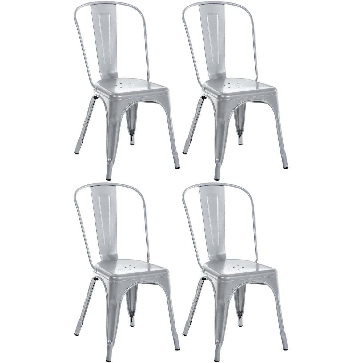 Set di 4 sedie Benedikt argento