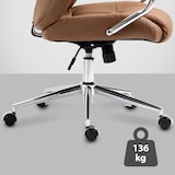 thumbnail of Silla de oficina Salford de cuero auténtico Marrón claro