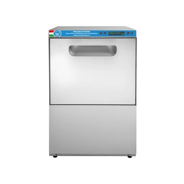 Lavastoviglie elettronica monofase con cestello 50x50 cm completa di dosatore detergente e brillantante