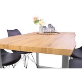 thumbnail of Esstisch Baumkante Holz-Optik Wildeiche 120 x 80 U-Gestell silber JOSY