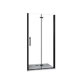 thumbnail of AICA Mampara de ducha dos hojas plegables vidrio easyclean 5mm,perfil negro,(686-716)x1900mm