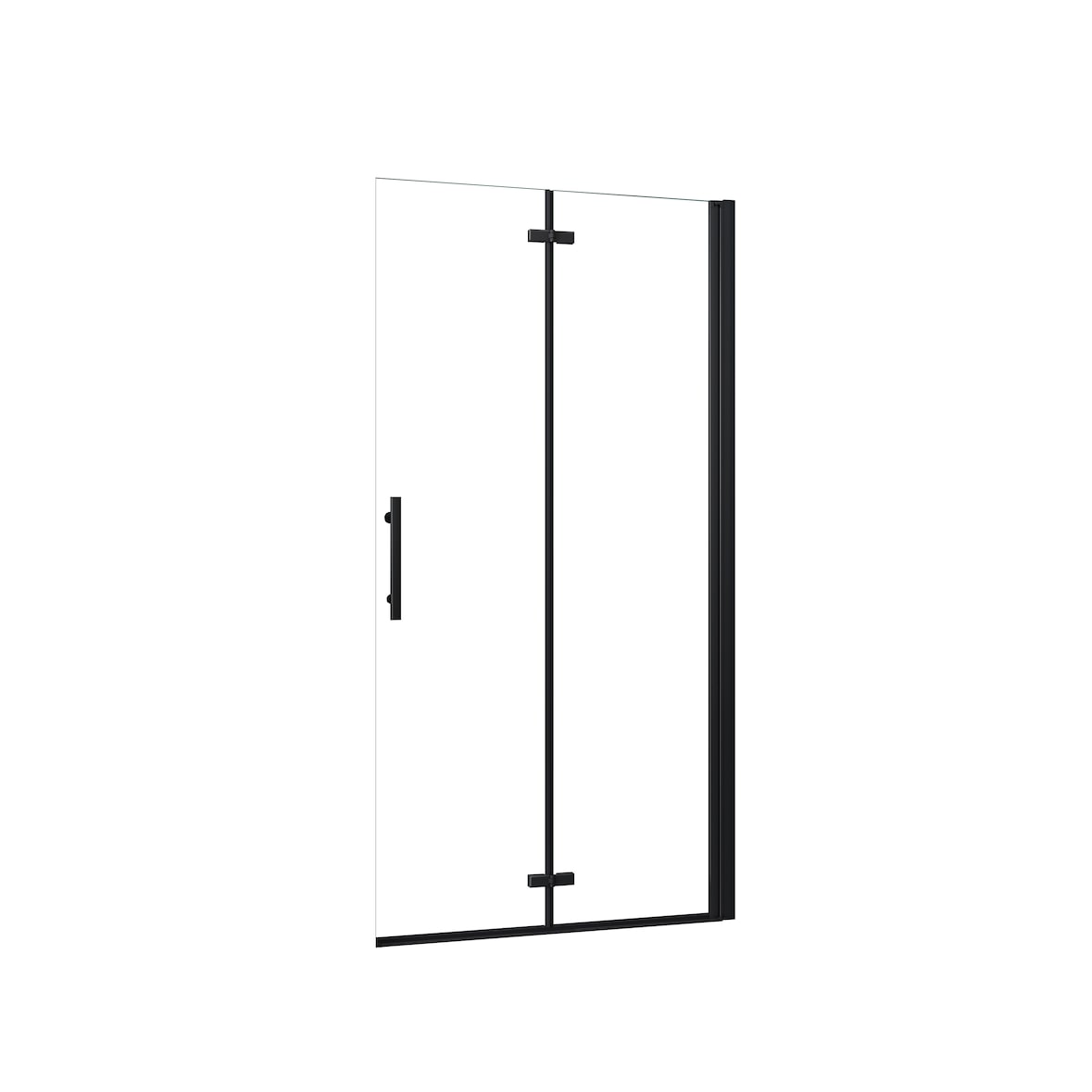 AICA Walk in 2 hojas plegables con Perfil Negro Mate, estilo industrial, 5 mm cristal templado, Easyclean, Tamaño:(1145-1165)x1900mm