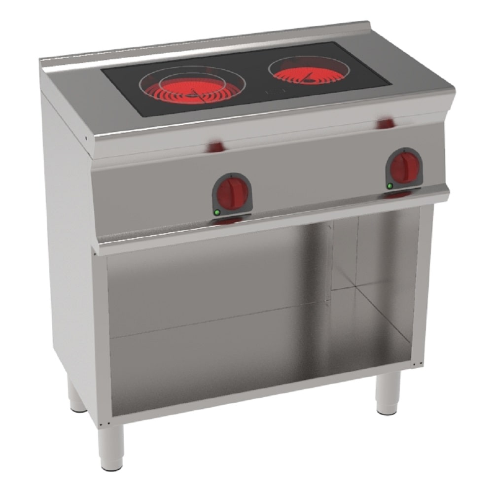 EURAST - Keramische kookplaat 2 warme zones op een open drager - 800x450x900 mm - 4300 W 230/1V - 30511617