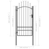 thumbnail of Puerta de jardín de acero negro 1x2,5 m