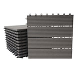 thumbnail of WPC Bodenfliese Rhone, Holzoptik Balkon/Terrasse, 11x je 30x30cm = 1qm ~ Premium, grau linear