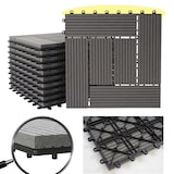 thumbnail of Pavimento em WPC Rhone, com aspeto de madeira para varanda/terraço, 11x cada 30x30cm = 1m2 ~ Premium, cinzento