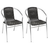 thumbnail of 2 Stück Stabiler Aluminium / Polyrattan Bistrostuhl stapelbar