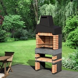 thumbnail of MF - Fertiggrill für Holz und Holzkohle Modell California Plus (Grau, Orange - 86,5 x 58 x 215 cm) REF: 8890/2 - Verwendung im Außenbereich