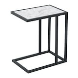 thumbnail of HOMCOM Mesa de Apoio para Sofá Moderno Mesa de Apoio com Imitação de Superfície de Mármore Moldura de Metal Economia de Espaço 45x30x51.5 cm Branco