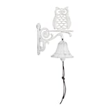 thumbnail of Relaxdays Türglocke Gusseisen, Eule, antiker Landhausstil, mit Kordel, wetterfest, Wandglocke Haustür, Gartendeko, weiß