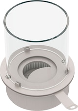 thumbnail of Runder Brenner mit Glas für Bioethanol-Kamin, Biokamin aus Edelstahl 3 lt d.30