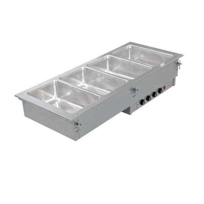KBS inbouw Bain Marie 4X Gn 1/1 met apart instelbare kommen roestvrij staal