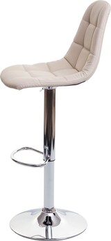 thumbnail of 2er-Set Barhocker gepolstert und höhenverstellbar mit Lehne | Sitzhöhe 61cm | MVG-zertifiziert | Creme-Beige | Kunstleder | Barstuhl Tresenhocker