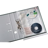 thumbnail of Prospekthülle A4, CdunkelKlappe für 2 CD's, oben offen, dokumentenecht, Universallochung, PP-Folie, Folie: 0,15mm, Inhalt: 5 Stück, Maße: 230 x 315 mm