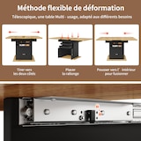 thumbnail of Esstisch Ausziehtisch Schwarz 76x140x80 cm mit Stauraum, Schubladen und Schrank, aus MDF mit Metallgriffen, platzsparend und flexibel erweiterbar