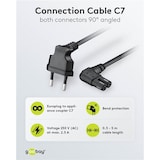 thumbnail of Goobay 97354 Euro Anschlusskabel beidseitig abgewinkelt, 3 m, Schwarz, 3 m - Eurostecker (Typ C, CEE 7/16) > Gerätebuchse C7