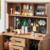 thumbnail of Merax Gartenschrank, Outdoor Küchenschrank, Tannenholz, Werkzeugschrank mit 3 Schubladen, 3 Fächern & Metall-Lochwand, Naturholzfarbe