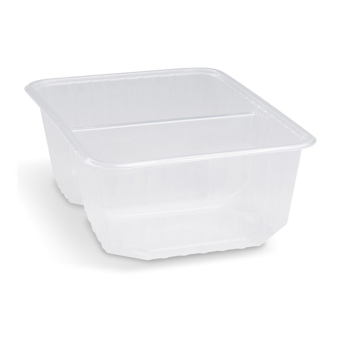 50x Rechteckschalen 2-geteilt 186x133mm 1000ml PP klar für heiße Speisen