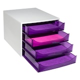 thumbnail of Module ECOBOX 4 tiroirs Linicolor gris/violet transparent