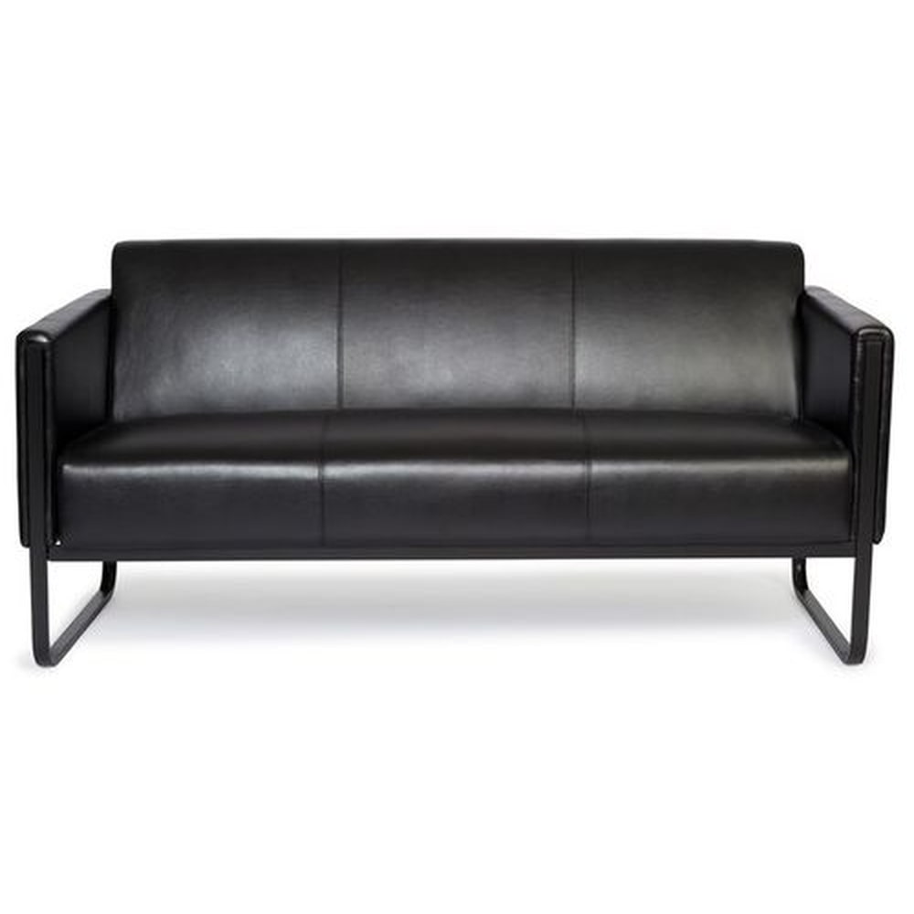 Loungesofa BALI BLACK Gestell schwarz Kunstleder glatt 3-Sitzer schwarz hjh OFFICE