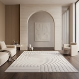 thumbnail of Teppich Kurzflor Boho Modern Waschbar Esszimmer Flur OEKO-TEX Creme 240x340 cm Fußbodenheizung geeignet – LAVAREDO von Kadima Design