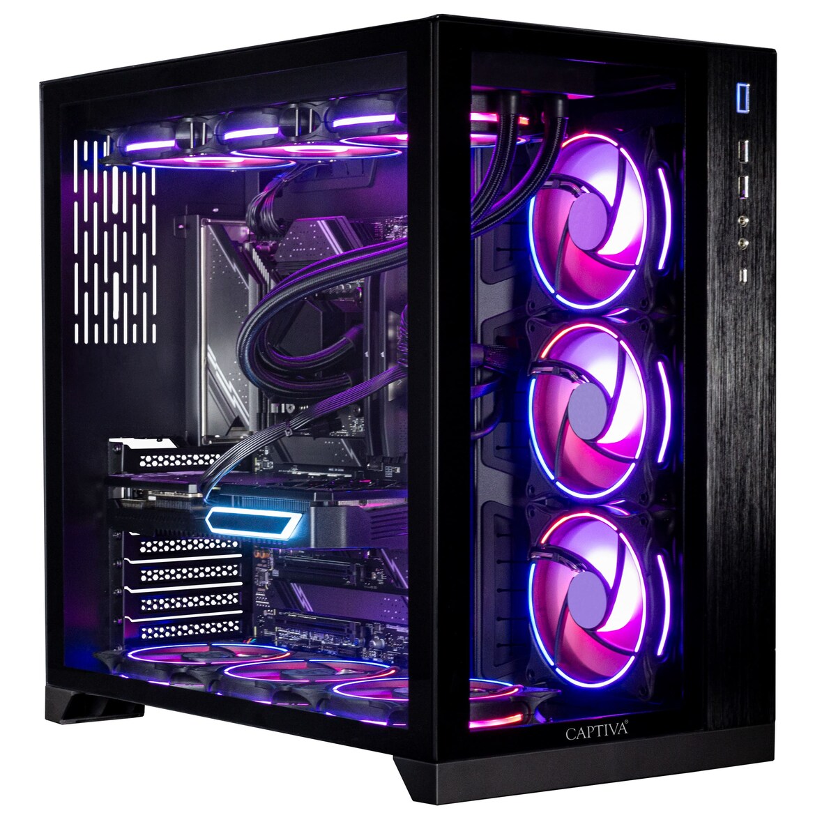 Captiva PC Highend Gam. R89-089 (Ryzen 9 9900X/RTX5080 16GB GDDR7/SSD 1TB/32GB/WLAN/w/o OS)