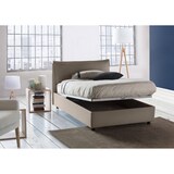 thumbnail of Dmora Doppelbett Daalt, Bettkasten mit Stoffbezug, 100 % Made in Italy, Öffnung vorne, inklusive Matratze 120 x 200 cm, taubengrau