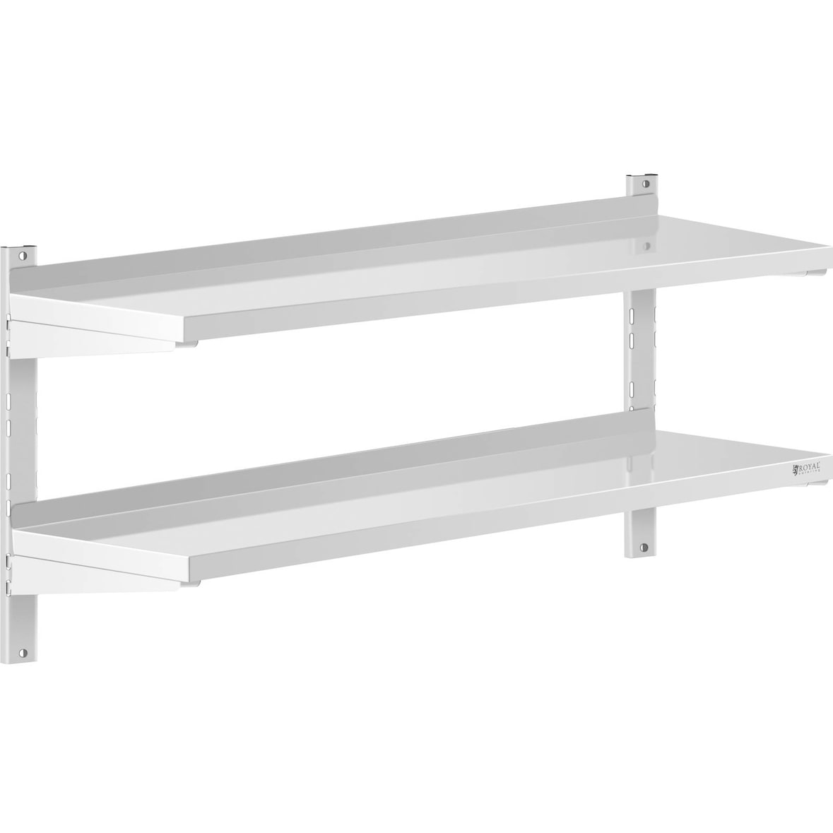 Royal Catering Mensole in acciaio inox - 2 ripiani - 40 x 120 cm