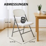 thumbnail of 2x Klappstuhl 150 kg ergonomische Sitzform Gartenstuhl wetterfest Balkonstuhl in weiß