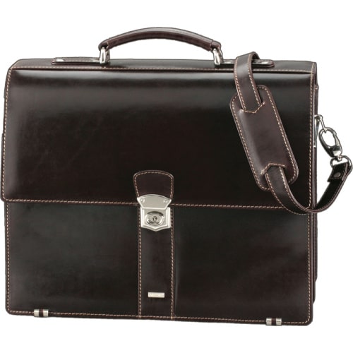 Alassio Aktentasche MONACO aus pflanzlich gegerbtem Leder dunkelbraun 47022