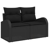 thumbnail of vidaXL 7-teiliges Garten Esszimmer Set mit Kissen in Schwarz Poly Rattan Akazie