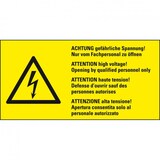 thumbnail of Aufkleber I Warn-Kombischild ACHTUNG...Nur vom Fachpersonal, RoHS konform, 4-spr., Folie, 74x37mm