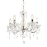 thumbnail of Helloshop26 - Lustre élégant luminaire suspendue lampe suspension métal et plastique 5 x E14 diamètre Ø : env. 35 cm blanc 03_0002813