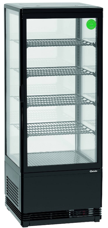 Koelvitrine | 98L | Zwart | +2°C/+12°C | 5 Schappen | 435x385x1105(h)mm
