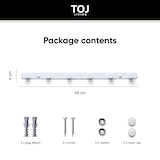 thumbnail of TOJ Living Perchero de pared – 6 ganchos – 45 cm – acero inoxidable – blanco – colgador