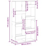 thumbnail of vidaXL Bücherregal Eichen-Optik 100x33x175 cm Holzwerkstoff