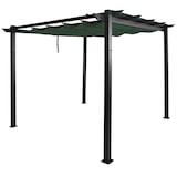 thumbnail of Aluminium Pergola HWC-N93, Gartenpavillon Pavillon Garten, stabiles 8cm-Gestell Schiebedach UV50+ 3x3m ~ grün