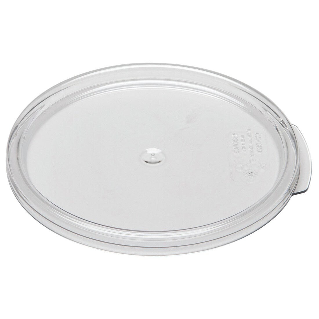 CAMBRO - RFSCWC2-135 - TAPA para recipiente redondo (no incluido) de 1,9 l. y 3,8 l. - 20,8 x 20,8 cm - Policarbonato - Transparente