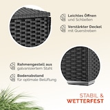 thumbnail of CASARIA® Polyrattan Auflagenbox Kissenbox Gartentruhe 318 L Schwarz
