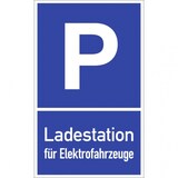 thumbnail of Dreifke® Parkplatzschild - Ladestation für Elektrofahrzeuge, Text, Alu, 400x650 mm
