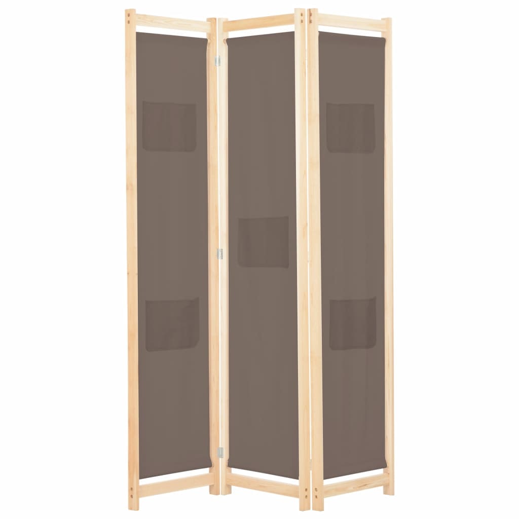Helloshop26 - Biombo divisório divisória móvel decorativo 3 painéis marrom 120x4 cm tecido 0802087