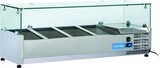 thumbnail of Edelstahl-Kühlvitrine für 3 GN1/3 + 1 GN1/2 Tabletts. Abmessungen 120x39.5x44h cm. Temperatur +2°C/+8°C. Kühlkopf VRX 12/38