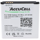 thumbnail of Akku passend für Samsung Handy Galaxy S III Mini, Samsung GT-I8190, EB-L1M7FLU mit NFC, 60,4x50,3x4,2mm