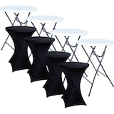 thumbnail of BRASQ Statafel Set van 4 ⌀80cm Wit/ Grijs Inclusief 4x Statafelrok - Bartafel - Vouwtafel - Inklapbaar van kunststof en Metaal voor binnen en buiten