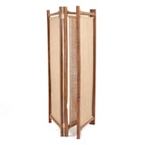 thumbnail of Bazar Bizar Paravent en bois de teck récupéré jute 205x178 cm naturel