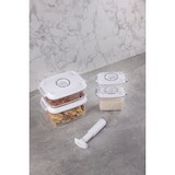 thumbnail of MASTERPRO Set 4 contenitori sottovuoto(2x500ml e 2x800ml) + estrattore sottovuoto manuale, congelatore e microonde, BPA Free, made in EU