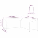 thumbnail of vidaXL Hoes voor tuinmeubelen Zwart 220 x 220 x 80 cm 600D Oxford Stof