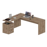 thumbnail of Web Furniture NEW SELINA Scrivania ad Angolo Melaminico 3 Cassetti 160x180cm   Wotan Oak